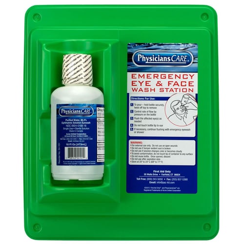 FAO Eyewash Station w/16oz Screw Cap Bottle