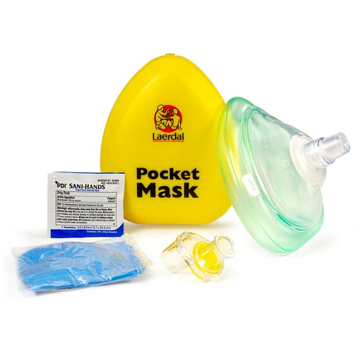 Laerdal Pocket Mask w/Gloves in Yellow Hard Case