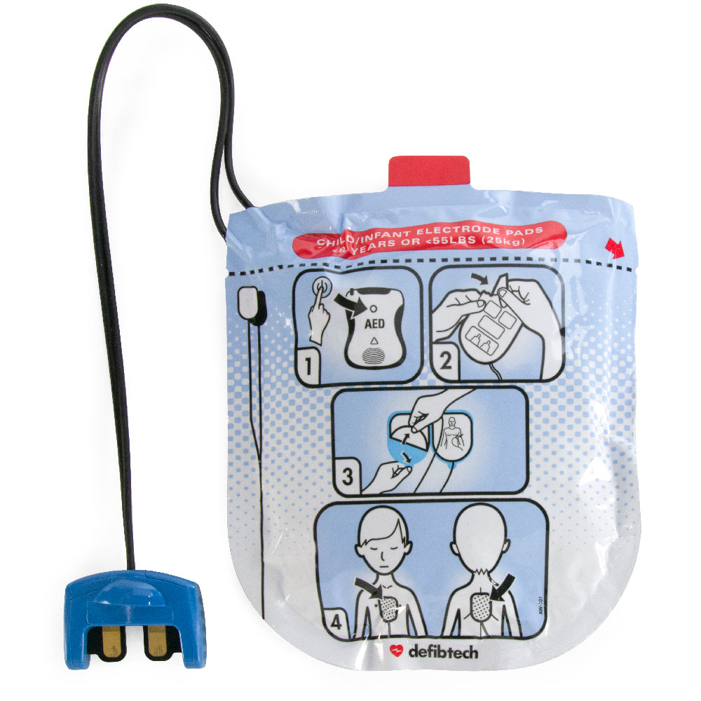 Pediatric Electrodes for Defibtech Lifeline VIEW/ECG/PRO AED