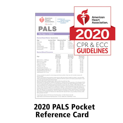 AHA 2020 PALS Pocket Reference Card