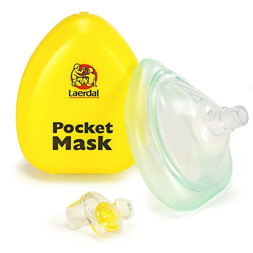 Laerdal Pocket Mask w/o Gloves and Wipe in Yellow Hard Case