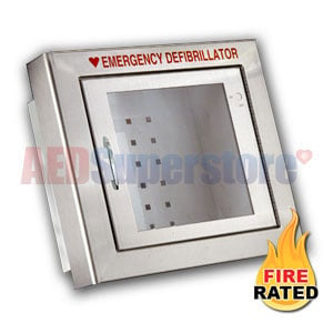 RespondER Premium Fire-Rated Compact Size Stainless Steel AED Wall Cabinet