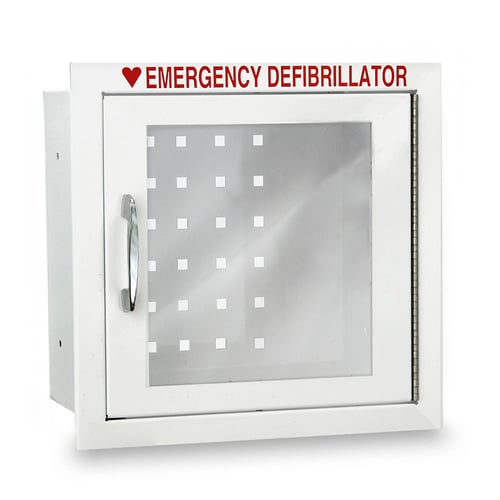 Compact Size AED Wall Cabinet with Advanced Alarm Options - Recessed Mount