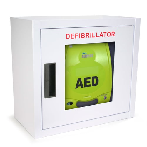 Standard Size AED Wall Cabinet for ZOLL AED Plus - Square Corners