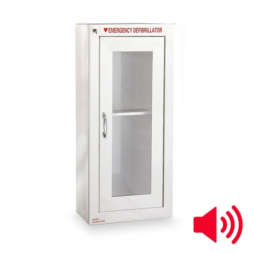 Tall AED Alarm Cabinet with Audible Alarm 