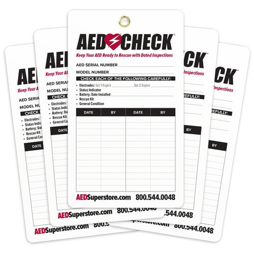 AED CHECK Tag (5 pack) - Now Improved!