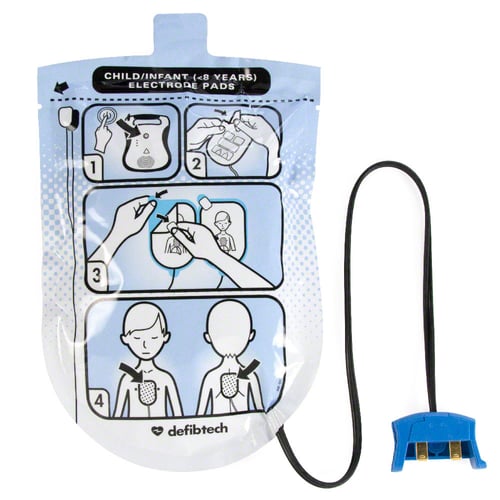 Defibtech Lifeline or Lifeline AUTO AED Pediatric Defibrillation Electrode Pads - DDP-200P