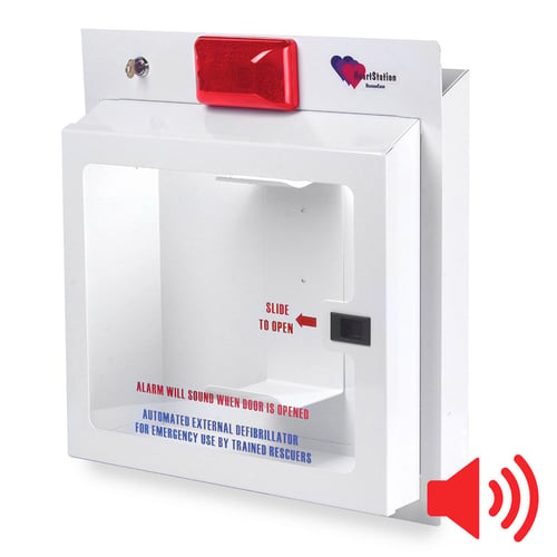 HeartStation Cabinet COMPACT Strobe and Alarm (Semi-Recessed Mount)